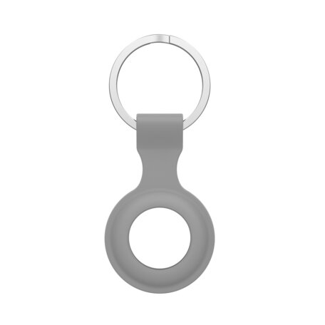 AirTag case - draagbare silicone beschermhoes voor Apple AirTags, met sleutelhanger - grijs
