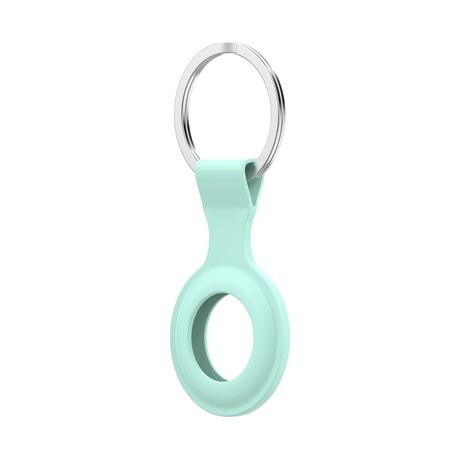 AirTag case - draagbare silicone beschermhoes voor Apple AirTags, met sleutelhanger - turquoise