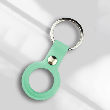 AirTag case liquid series - siliconen hoesje met ring - licht groen