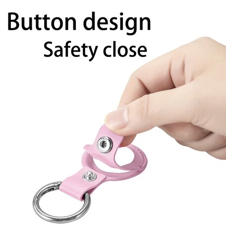 AirTag case leather series - leren AirTag sleutelhanger met ring - roze