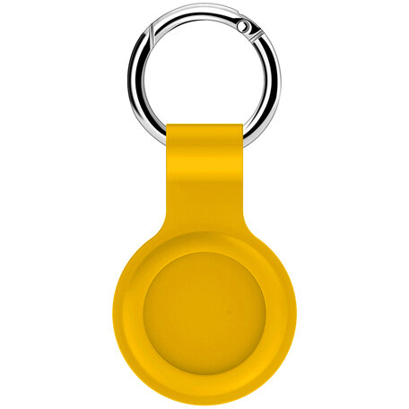AirTag case shock series - siliconen sleutelhanger met ring - geel