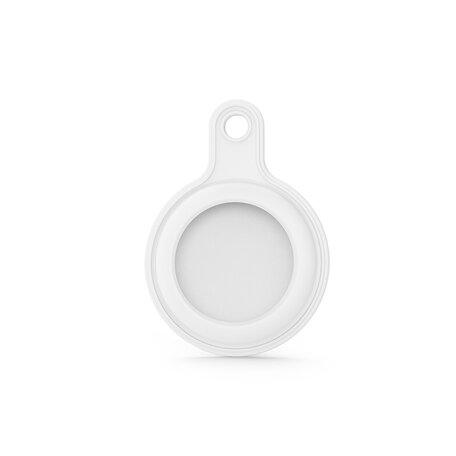 AirTag case gel series - sleutelhanger met ring - wit