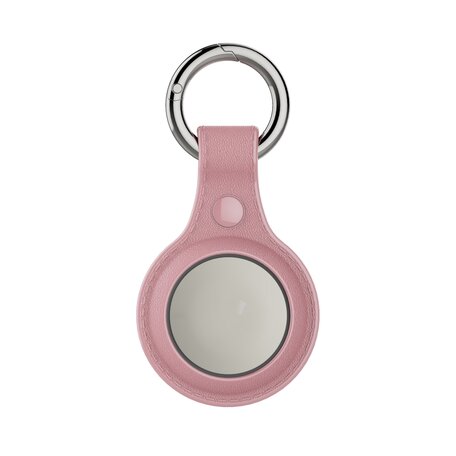AirTag case Litchi Texture series - siliconen sleutelhanger met ring - roze