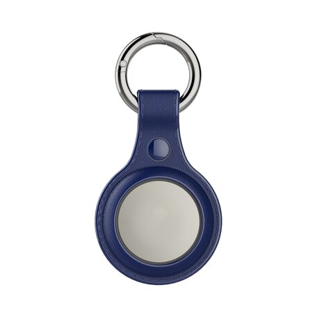 AirTag case Litchi Texture series - siliconen sleutelhanger met ring - blauw