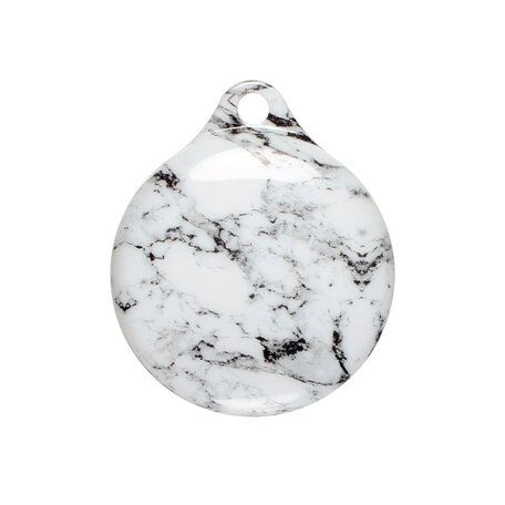 AirTag case marble series - sleutelhanger met ring - wit