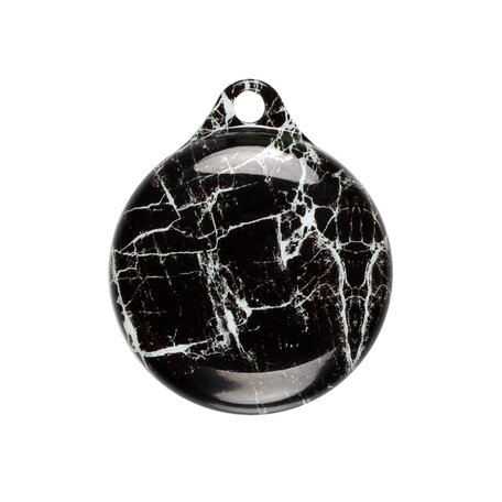 AirTag case marble series - sleutelhanger met ring - zwart
