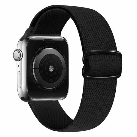 Solo Loop Nylon bandje - Zwart - Geschikt voor Apple Watch 38mm / 40mm / 41mm