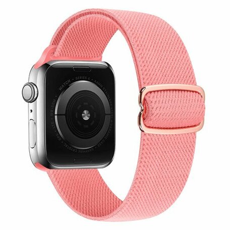 Solo Loop Nylon bandje - Roze - Geschikt voor Apple Watch 42mm / 44mm / 45mm