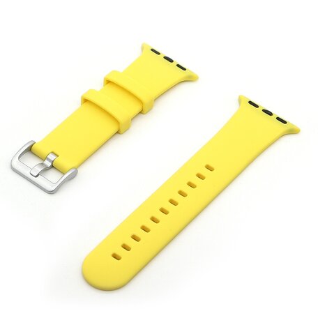 Rubberen sportbandje met gesp - Geel - Geschikt voor Apple Watch 42mm / 44mm / 45mm