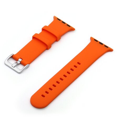 Rubberen sportbandje met gesp - Oranje - Geschikt voor Apple Watch 42mm / 44mm / 45mm