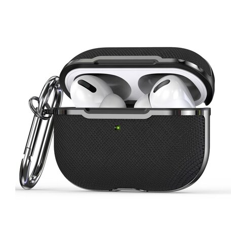 AirPods Pro / AirPods Pro 2 hoesje - Hardcase - Plated series - Zwart + Zilver