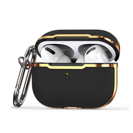 AirPods Pro / AirPods Pro 2 hoesje - Hardcase - Plated series - Zwart + Goud