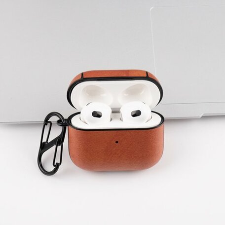 AirPods 3 hoesje - Leder - Leather series - Zwart