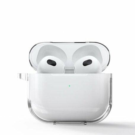 AirPods 3 hoesje - TPU - Transparant - Met bevestigingsclip