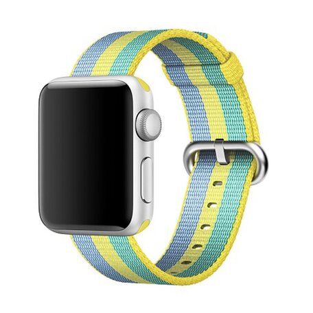 Nylon bandje - Geel / Groen / Blauw - Geschikt voor Apple Watch 42mm / 44mm / 45mm