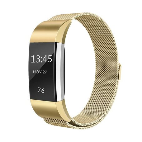 Fitbit Charge 2 milanese bandje - Maat: Small - Goud