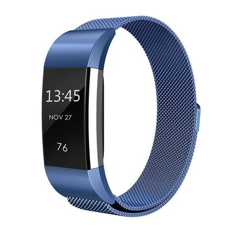 Fitbit Charge 2 milanese bandje - Maat: Small - Blauw