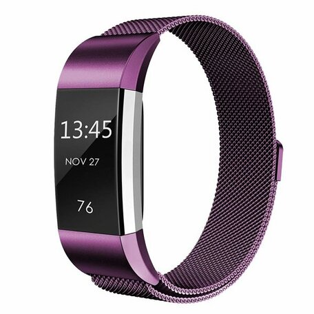 Fitbit Charge 2 milanese bandje - Maat: Small - Paars