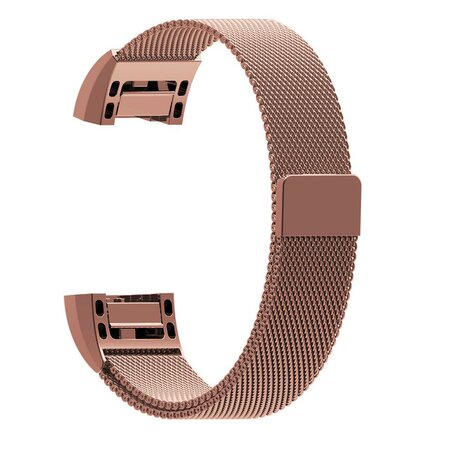 Fitbit Charge 2 milanese bandje - Maat: Large - Rosé goud