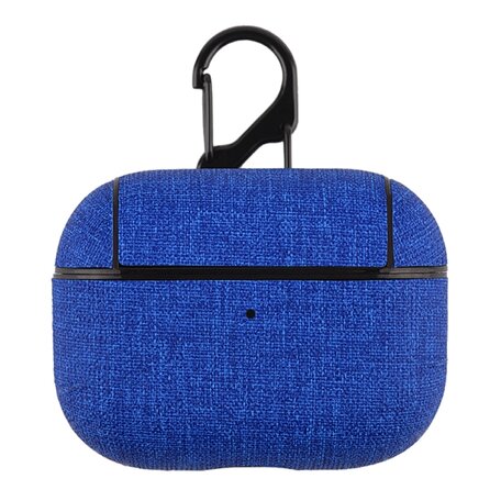 AirPods Pro hoesje - Hard Case - Blauw - Linnen patroon