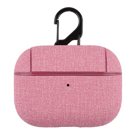 AirPods Pro / AirPods Pro 2 hoesje - Hard Case - Roze - Linnen patroon