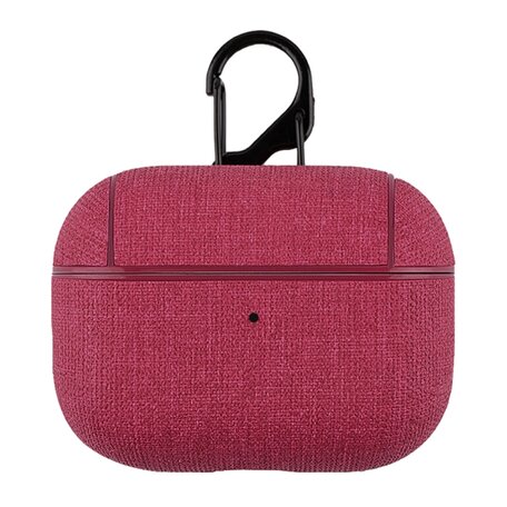 AirPods Pro / AirPods Pro 2 hoesje - Hard Case - Rood - Linnen patroon
