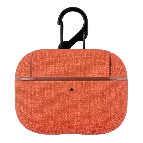 AirPods Pro hoesje - Hard Case - Oranje - Linnen patroon