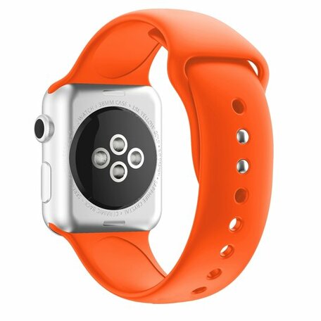 Siliconen sportbandje - Oranje - Dubbele druksluiting - Geschikt voor Apple Watch 42mm / 44mm / 45mm