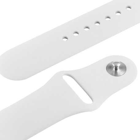 Rubberen sportbandje - Wit - Geschikt voor Apple Watch 38mm / 40mm / 41mm