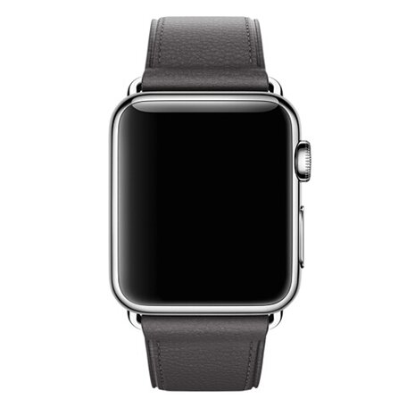 Classic lederen bandje - Grijs - Geschikt voor Apple Watch 42mm / 44mm / 45mm / 49mm