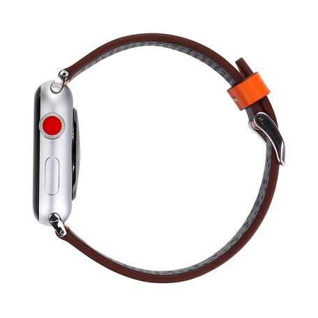 Dot Pattern Leren bandje - Oranje - Geschikt voor Apple Watch 42mm / 44mm / 45mm / 49mm