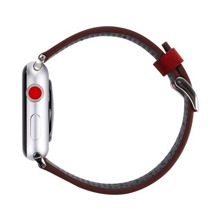Dot Pattern Leren bandje - Rood - Geschikt voor Apple Watch 38mm / 40mm / 41mm