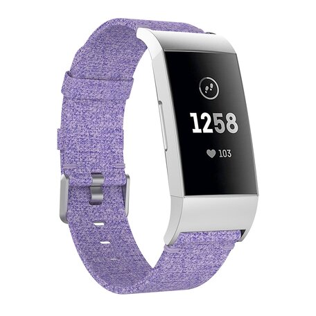 Fitbit Charge 3 & 4 nylon bandje - Licht paars