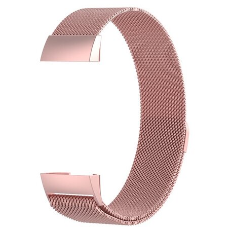 Fitbit Charge 3 & 4 milanese bandje - Maat: Small - Rosé goud
