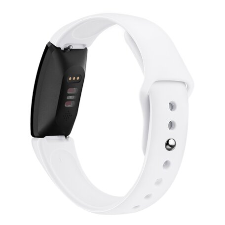 Fitbit Inspire 1 / HR / Ace 2 siliconen bandje - Maat: Small - Wit