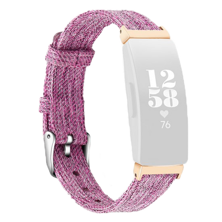 Fitbit Inspire 1 / HR / Ace 2 Canvas bandje - Maat: Small - Paars