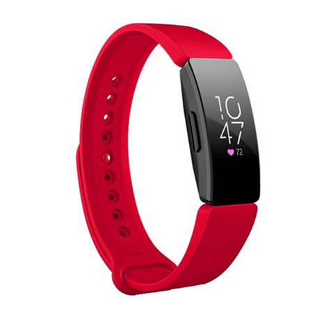 Fitbit Inspire 1 / HR / Ace 2 siliconen bandje - Maat: Large - Rood