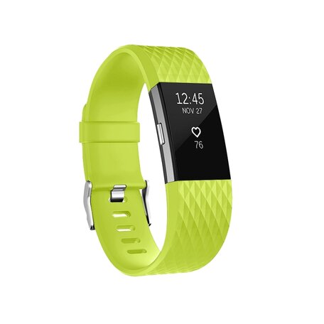 Fitbit Charge 2 siliconen bandje - Maat: Small - Groen