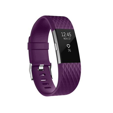 Fitbit Charge 2 siliconen bandje - Maat: Small - Paars