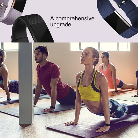 Fitbit Charge 2 siliconen bandje - Maat: Large - Zalmroze