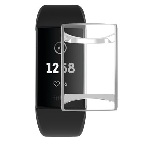 Fitbit Charge 3 & 4 Case (volledig beschermd) - Zilver