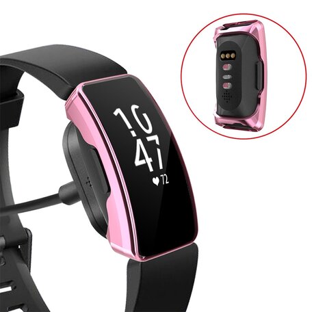 Fitbit Inspire 1 / HR / Ace 2 TPU case (volledig beschermd) - Roze