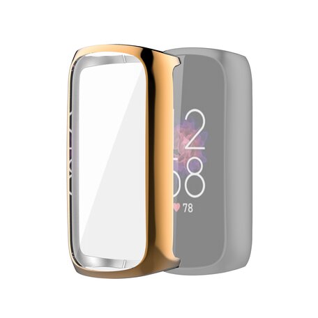 Fitbit Luxe - TPU case (volledig beschermd) - Rosé goud