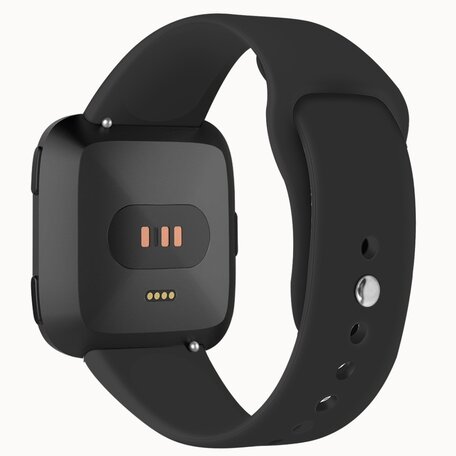 Fitbit Versa 1 / 2 & Lite  siliconen bandje - Maat: Small - Zwart