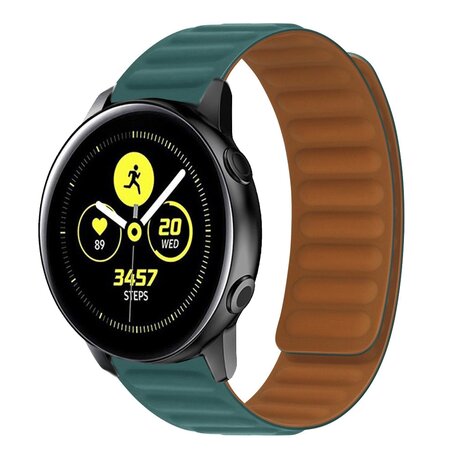 Samsung Galaxy Watch Active 2 - Siliconen Loop bandje - Donkergroen