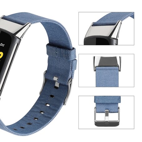 Fitbit Charge 5 Nylon bandje - Lichtblauw