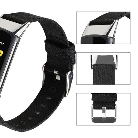 Fitbit Charge 5 Nylon bandje - Zwart