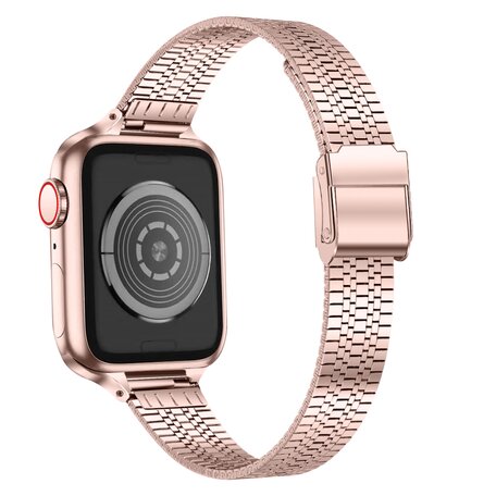 Stainless steel slim fit bandje - Rosé goud - Geschikt voor Apple Watch 38mm / 40mm / 41mm