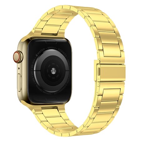 Stalen schakelband - Goud - Geschikt voor Apple watch 42mm / 44mm / 45mm / 49mm