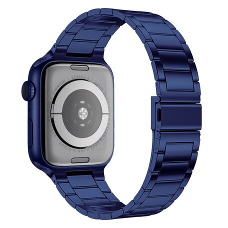 Stalen schakelband - Donkerblauw - Geschikt voor Apple watch 38mm / 40mm / 41mm